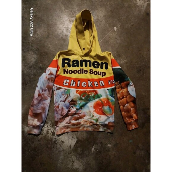 Pizoff Ramen Noodle Soup Chicken Flavor Hoodie Sweatshirt Men's Size Small S - Picture 1 of 7